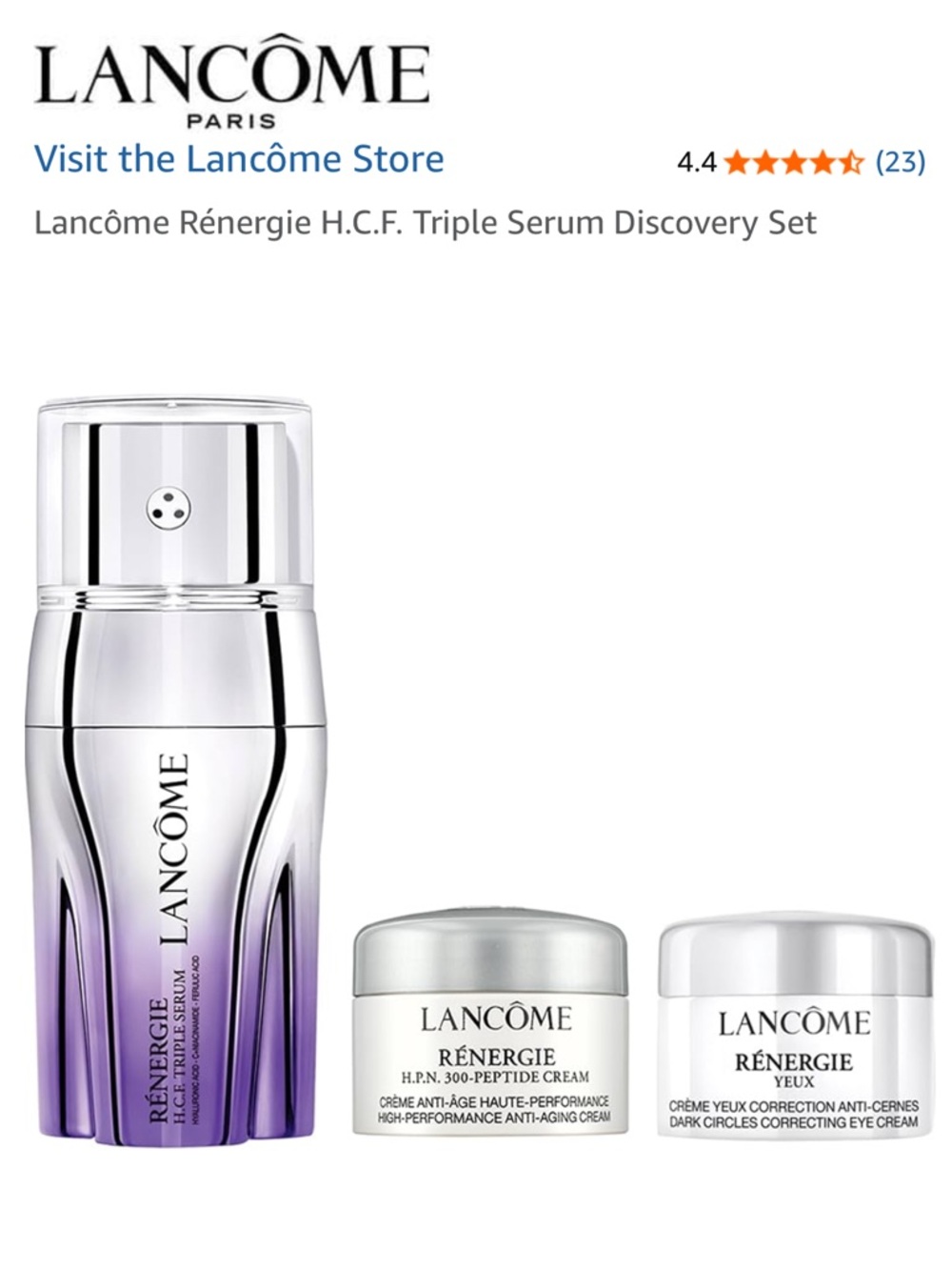 Lancome RÉNERGIE H.C.F. TRIPLE SERUM 3 Piece Skincare Discovery Gift Set New